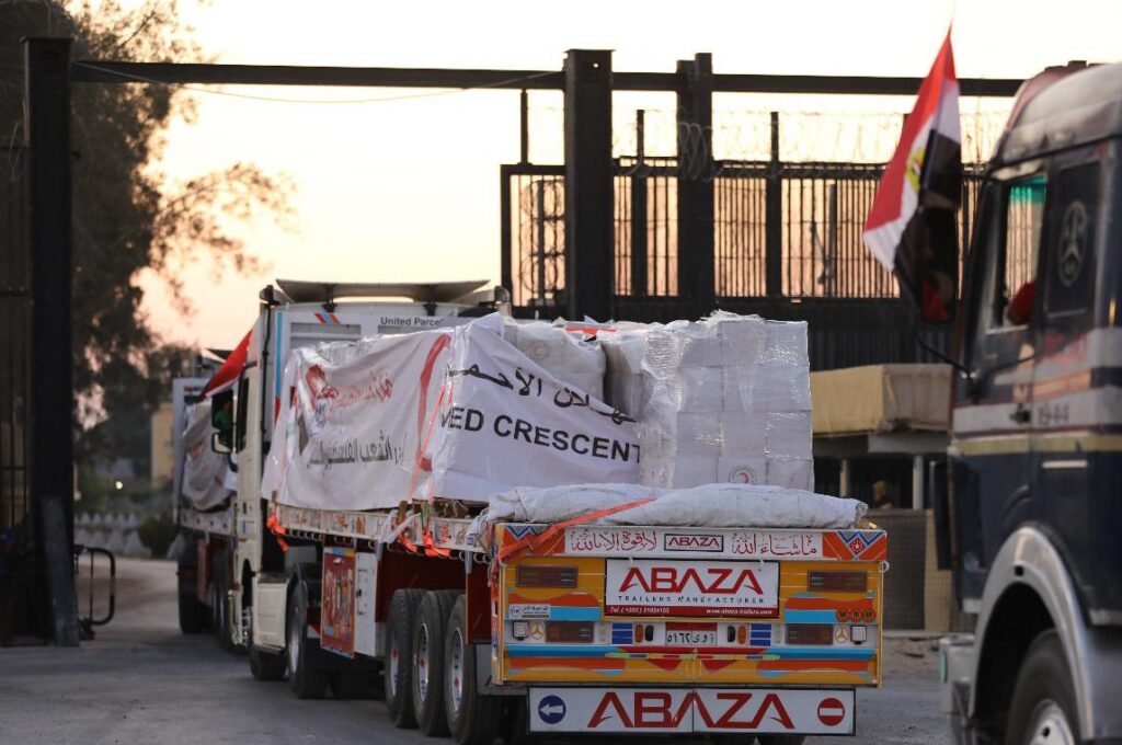 صورة حصرية لدخول المساعدات من معبر رفح البري اليوم الأحد