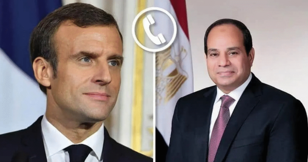 السيد الرئيس عبد الفتاح السيسى يتلقى إتصالا هاتفيا من الرئيس الفرنسي ماكرون